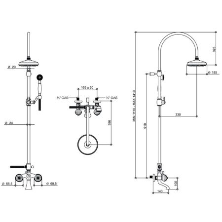 Bongio Radiant Смеситель для ванны, цвет хром, артикул 02536CR0D