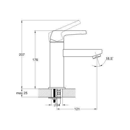 Смеситель для раковины G.Lauf LEF1-A232, хром