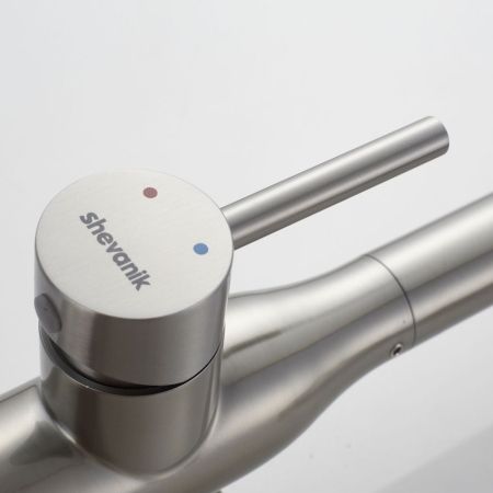 Смеситель для кухни с гибким изливом и подключением фильтра Shevanik S378L, сатин