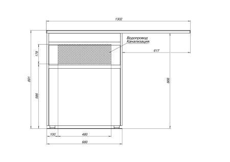 Тумба под раковину Aquanet Токио 68 белый (напольная, 1 ящик), артикул 00239291