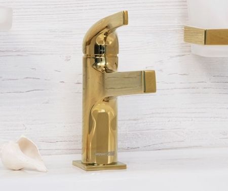 Смеситель для раковины WasserKRAFT Sauer 7103 Золото глянцевое