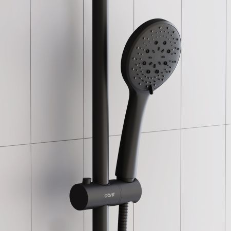 D0710522 Futura душевая система с ванно душевым ТМС смесителем, черный, артикул D0710522