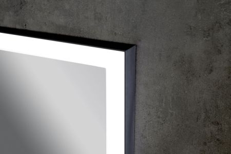 Xpertials Etna, зеркало 140х80 см, 2 датчика: LED подсветка с регулировкой яркости и антизапотевание, профиль черный матовый, артикул 84354135-43579