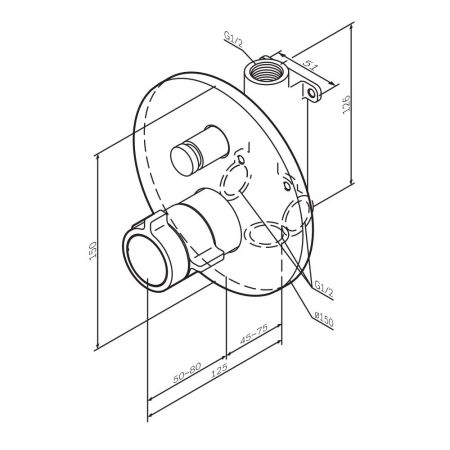 F85A45600 X-Joy Смеситель встроенный с ТМС на 2 потребителя, хром, артикул F85A45600