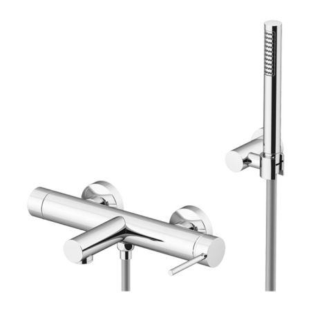 GATTONI CIRCLE ONE Смеситель настенный для ванны,с ручной лейкой на держателе. цвет хром, артикул 9000/90C0 cr