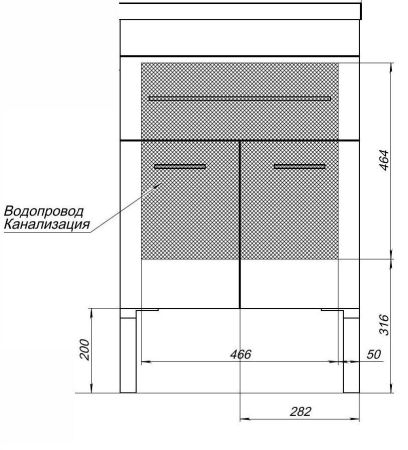 Тумба под раковину Aquanet Верона 60 белый (напольная 1 ящик 2 дверцы), артикул 00182507