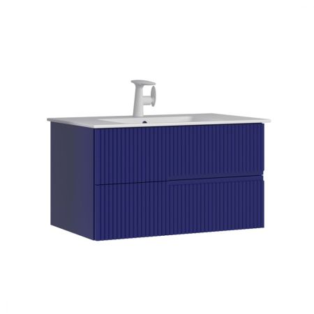 Тумба с раковиной ORKA Moonlight 90 подвесная, синий матовый, артикул 5001498