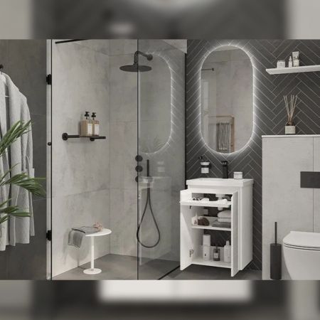 Тумба под раковину подвесная Velvex Klaufs tp.KLA.COM.50.2D, 50 см, артикул tp.KLA.COM.50.2D