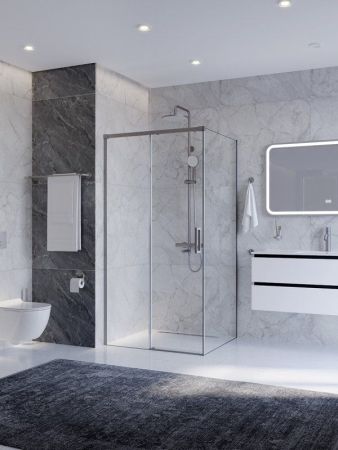 Душевой уголок CEZARES PLANE-AH-1 арт. PLANE-AH-1-140/100-C-CR, артикул PLANE-AH-1-140/100-C-CR