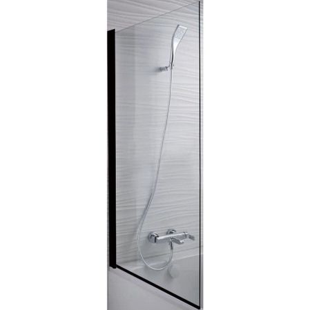 Шторка на ванну Jacob Delafon Struktura 80x140 E6D042-BLV профиль Черный стекло прозрачное, артикул E6D042-BLV
