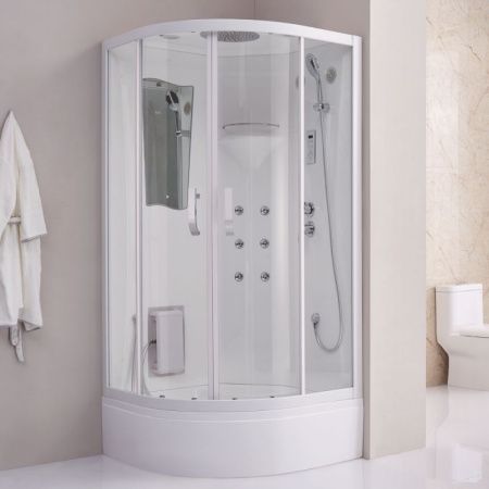 Душевая кабина SSWW BU106B 95х95 с баней профиль Белый задняя стенка Белая