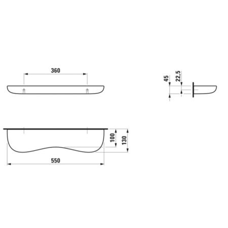 LAUFEN Florakids Полка «облако» подвесная керамическая 550x130x55 мм, цвет белый и красный, артикул 8.7703.1.062.000.1