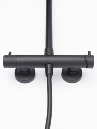 AQM 8001MB Душевая система для душа со смесителем, Матовый Чёрный, артикул AQM8001MB