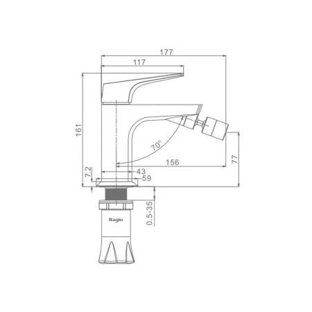 Смеситель для биде Raglo R07.50.09, графит