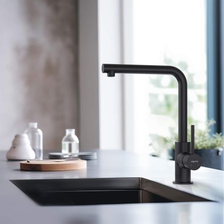 Смеситель для кухни AQUATEK, матовый черный AQ1380MB ЕВРОПА, артикул AQ1380MB