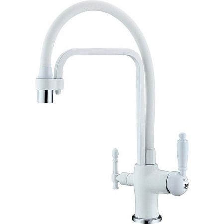 Смеситель для кухни ZorG Sanitary ZR 342-8 YF WHITE Белый, артикул ZR 342-8 YF WHITE