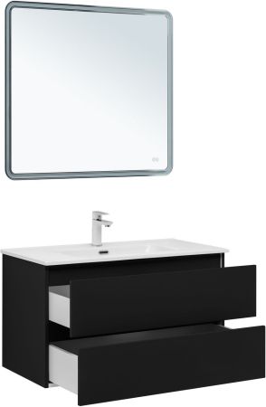 Тумба под раковину Aquanet Вега 2.0 90 черный, артикул 00337956