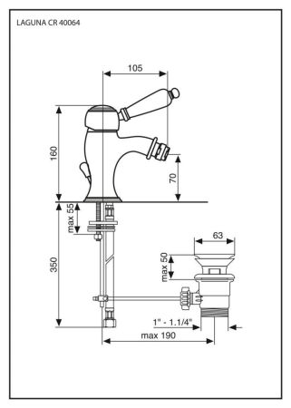Emmevi Laguna, однорычажный смеситель для биде с донным клапаном, цвет бронза, артикул 40064/BR