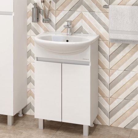 Тумба Onika Милтон 60 напольная, белая (ум. Уют 60), артикул 106146