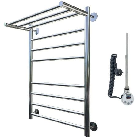 Электрический полотенцесушитель Тругор Аспект 2 элТЭН 80x40 с полкой Хром, артикул Аспект2/элТЭН8040П