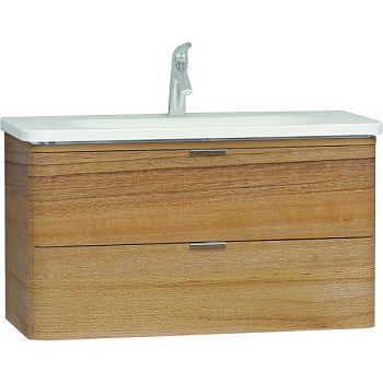 Тумба Nest с раковиной c 2мя ящиками, 80 см, с LED подсветкой, цвет натуральная древесина