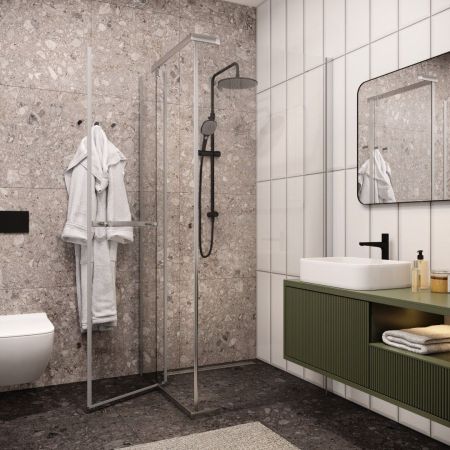 Ограждение MIMI ZQ91T душевое Cerutti SPA без поддона (90x90x195)