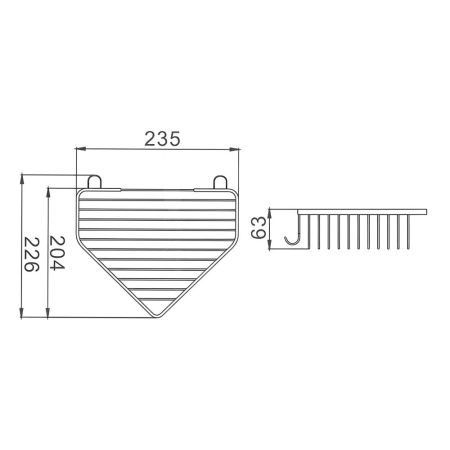 Полка угловая Maretti AC58R335-1, хром, артикул AC58R335-1