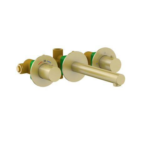 Смеситель для раковины встроенный с термостатом Timo Saona 2382/17SM золото матовое, артикул 2382/17SM