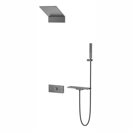 Душевой комплект Futura VSFW-2F11TGM термостатический встраиваемый, 3 режима, вороненая сталь, артикул VSFW-2F11TGM