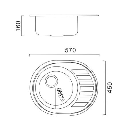 Кухонная мойка Haiba HBS4557-06, овальная