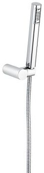 Emmevi, набор ручного душа 140: круглая лейка из ABS, шланг 150 см из латуни и держатель лейки из ABS, цвет хром