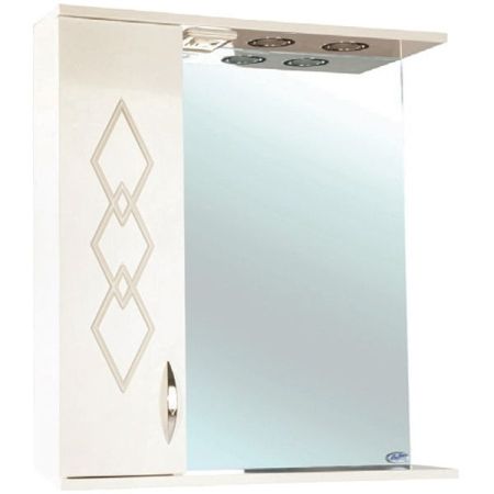 Зеркало со шкафом Bellezza Элеганс 60 L 4618609522074 с подсветкой Бежевое, артикул 4618609522074