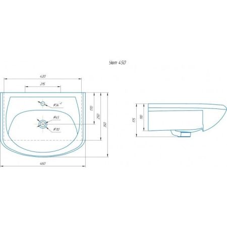 УМЫВАЛЬНИК RUNO мебельный Rosa Уют 45 (00000000151), артикул 00000000151