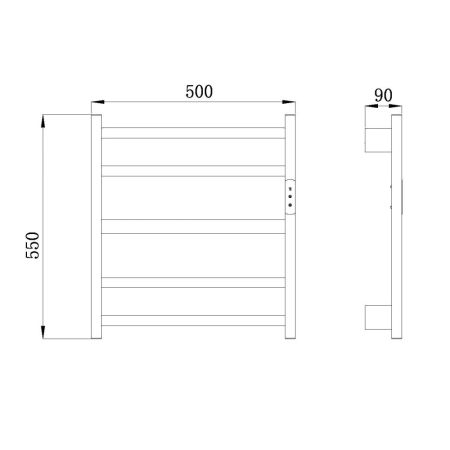 Полотенцесушитель электрический RAGLO R350.02.09 настенный сенсорный с терморегулятором, графит