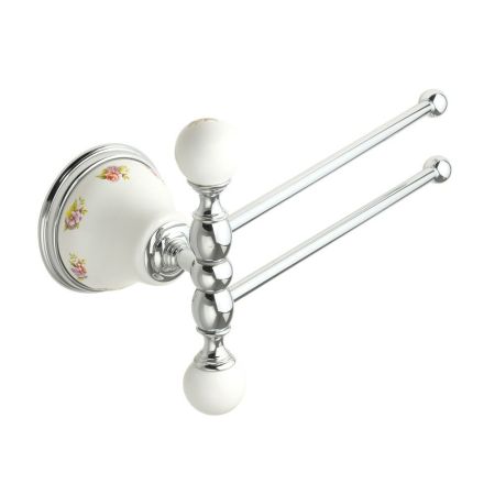 PROVANCE Полотенцедержатель двойной поворотный L20 cм, керамика с декором/хром, артикул 17669