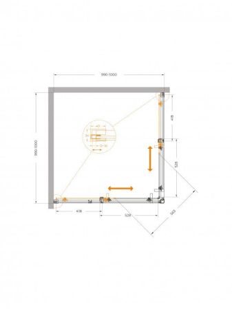 PLANE-A-2-90-C-GM Душевой уголок, отделка Оружейная сталь, артикул PLANE-A-2-90-C-GM