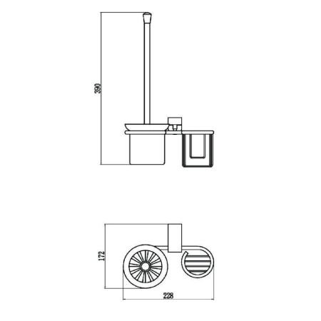 Ершик с держателем освежителя Savol S-L07394, хром, артикул S-L07394