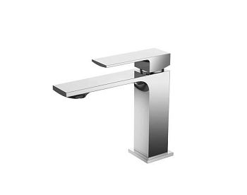 AQG Bold, однорычажный смеситель для раковины (излив 12 см), без донного клапана, цвет хром