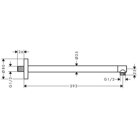 HG Pulsify Держатель верхнего душа 39 см, шлиф. бронза, артикул 24357140