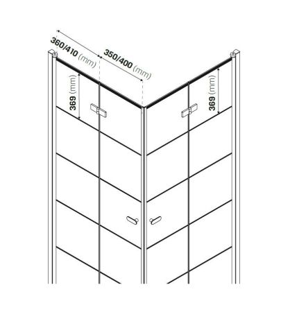 Душевое ограждение NEW TRENDY NEW SOLEO BLACK 80x90x195 D-0287A/D-0290A (черный), артикул D-0287A/D-0290A