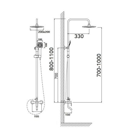 Душевая система Сантаком stOmega 7701, хром