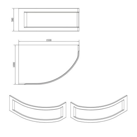Панель для ванны фронтальная Cersanit KALIOPE 153 универсальная (63363), артикул 63363