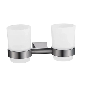 Стакан для ванной комнаты двойной Shevanik SG5722T, оружейная сталь