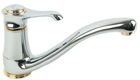 Emmevi Tiffany, кухонный смеситель с поворотным изливом, цвет хром-золото, артикул 6095CO