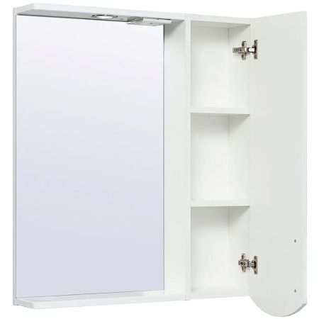 Зеркало со шкафом Runo Неаполь 75 R 4620750029029 с подсветкой Белое