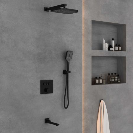 Душевой комплект VSFW-4311MB встраиваемый, 3 режима, черный, артикул VSFW-4311MB