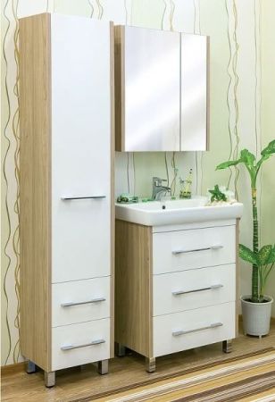 Тумба для раковины Sanflor Ларго 60 С0002107 Белая Швейцарский вяз, артикул С0002107