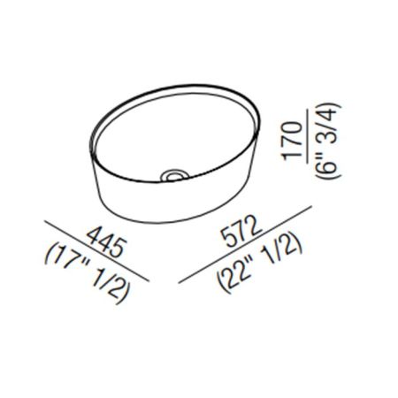 Agape 661 Раковина 572x445x170 мм., для установки на столешницу, без отверстия для смесителя, Ceramilux®, цвет белый глянцевый, артикул ACER0661ZA