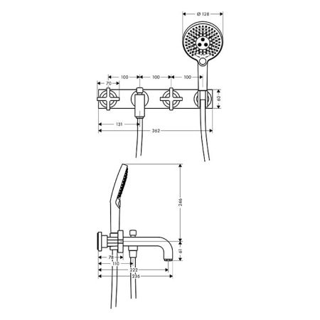 AX Citterio Смеситель для ванны , цвет шлифованный никель, артикул 39441820