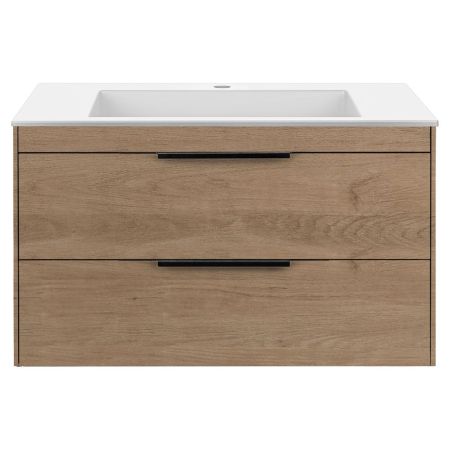 База под раковину Chiara 2D 800 подвесная, 2 выкатных ящика soft-close, N.Oak, артикул VMC-2C2800NO